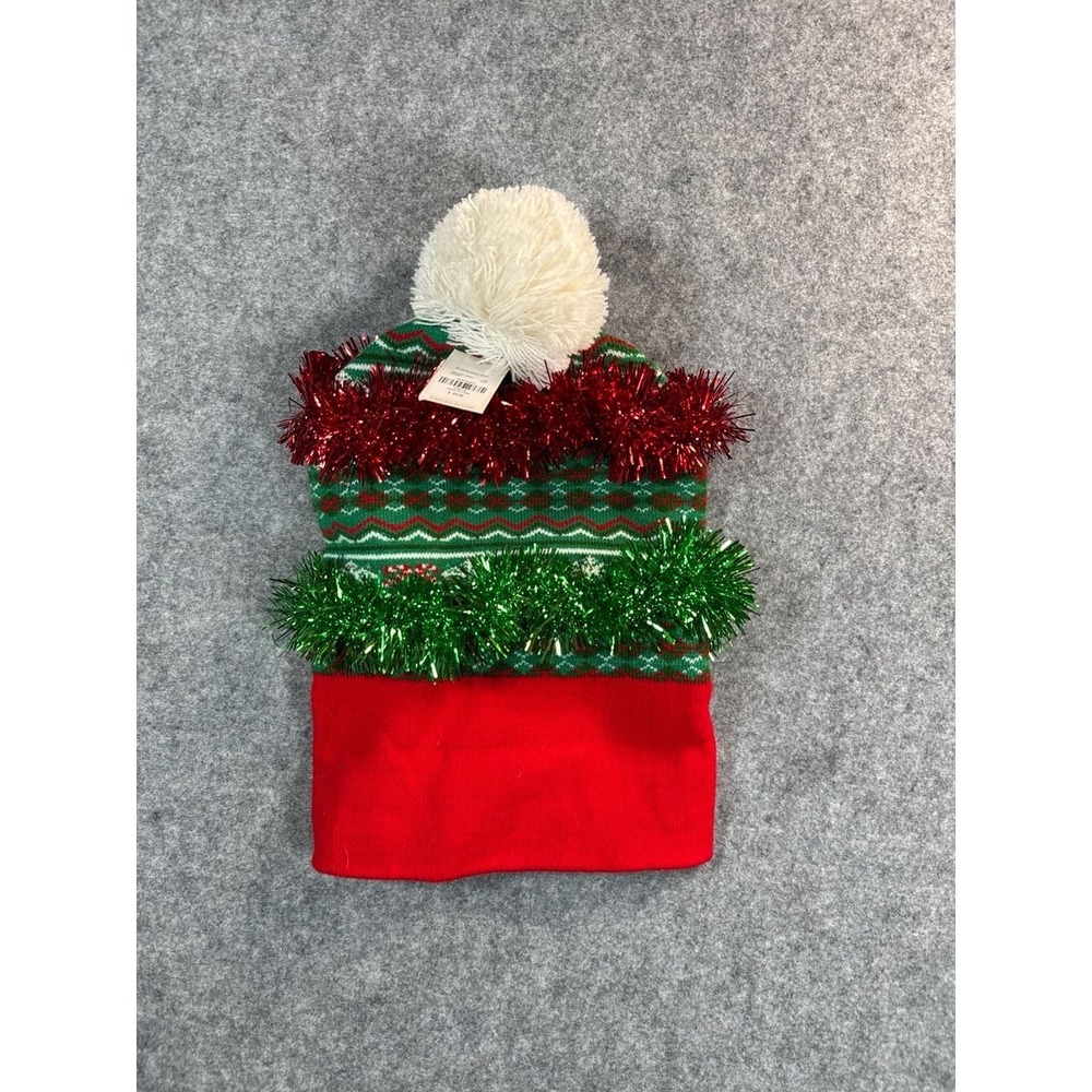 Francesca's Ho Ho Ho Tacky Tinsel Christmas Beanie Hat